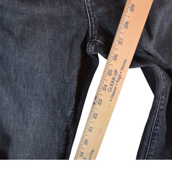 Madewell Black Mom Jeans Size 25 Distressed Knee High Rise Tapered 90s - Picture 6 of 9